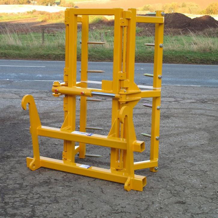 Murray Machinery Big Bale Stacker - for stacking round bales on their ends either 2 or 3 at a time. Showing the 2 bale version. The safest way to stack round bales